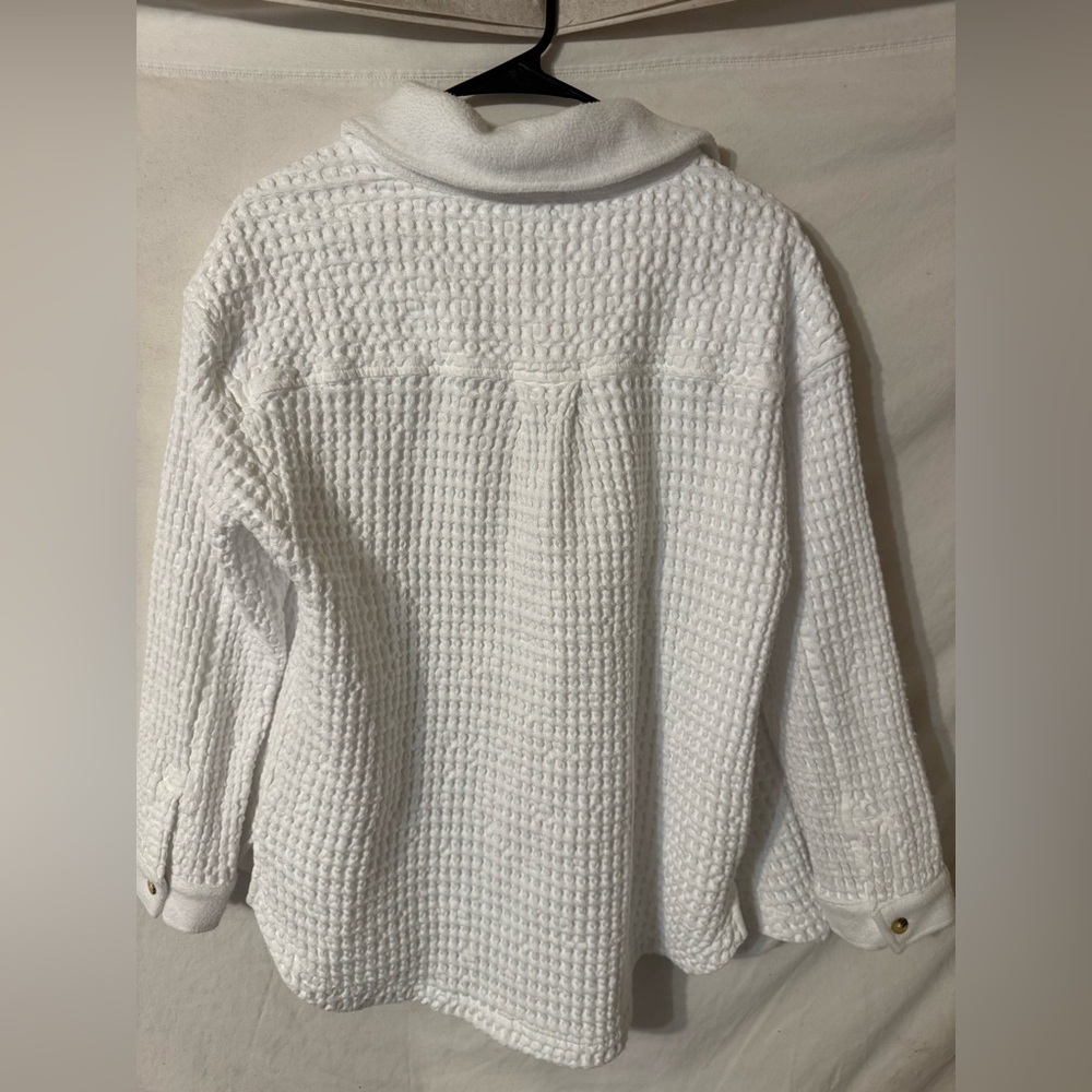 White Textured Long Sleeve Shirt